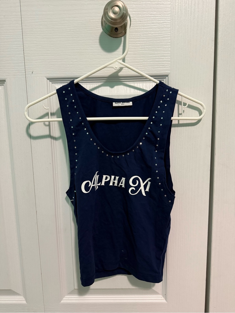 Alpha Apparel Alpha Xi Delta Navy Tank Top – Size S